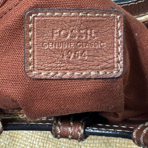 Fossil Vintage Cottage Straw Embroidered Flowers Leather Trim Mini Purse - Picture 6 of 6